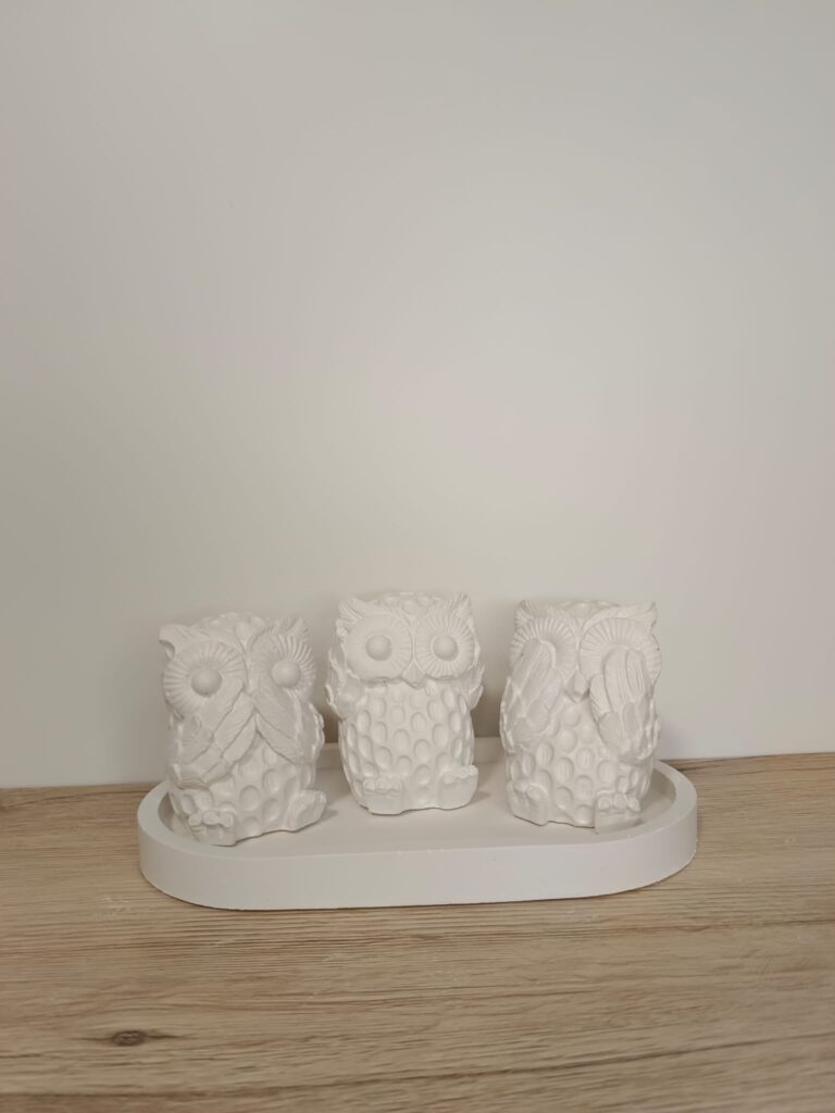 Gips Teller Eule trio